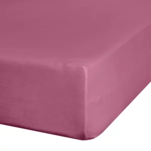 Prześcieradło jersey z gumką 220x200 cm z bawełny kolor różowy 140 g/m2 ADELA