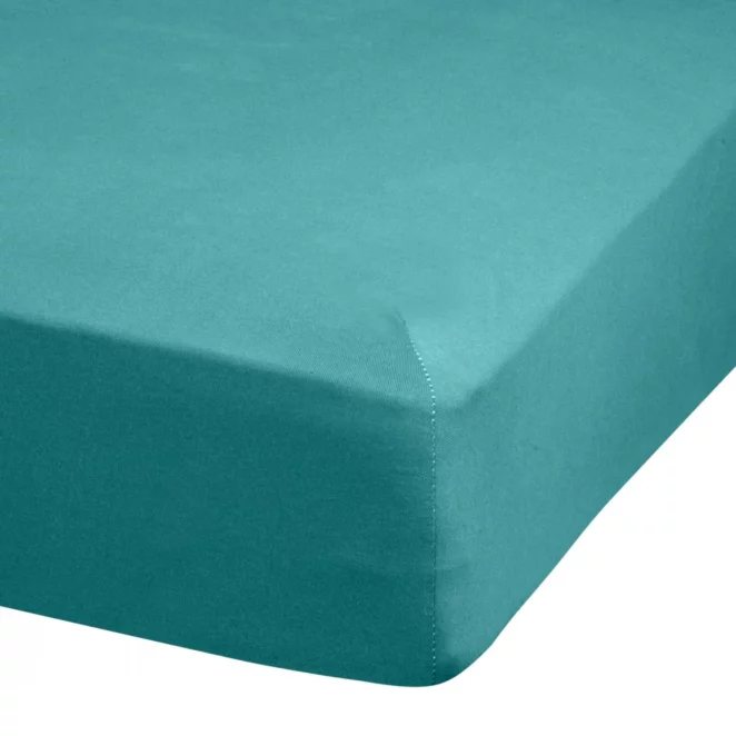 Prześcieradło jersey z gumką 140x200 cm z bawełny kolor turkusowy 140 g/m2 ADELA