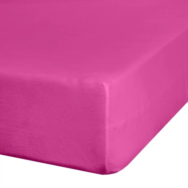 Prześcieradło jersey z gumką 220x200 cm z bawełny kolor amarantowy 140 g/m2 ADELA