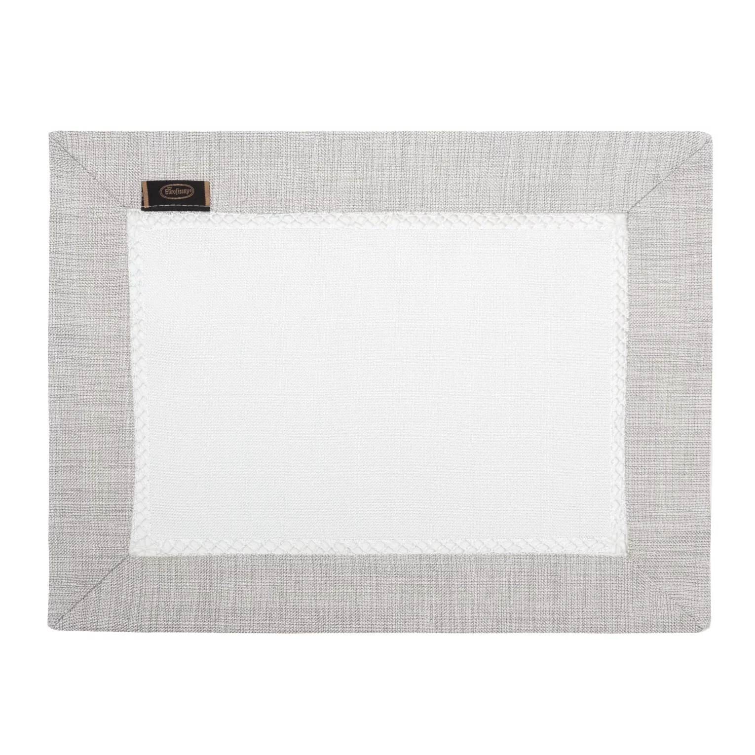 Komplet serwet 4 szt biało, srebrny 30x40 cm EMMA z mereżką i ozdobną listwą 4 szt