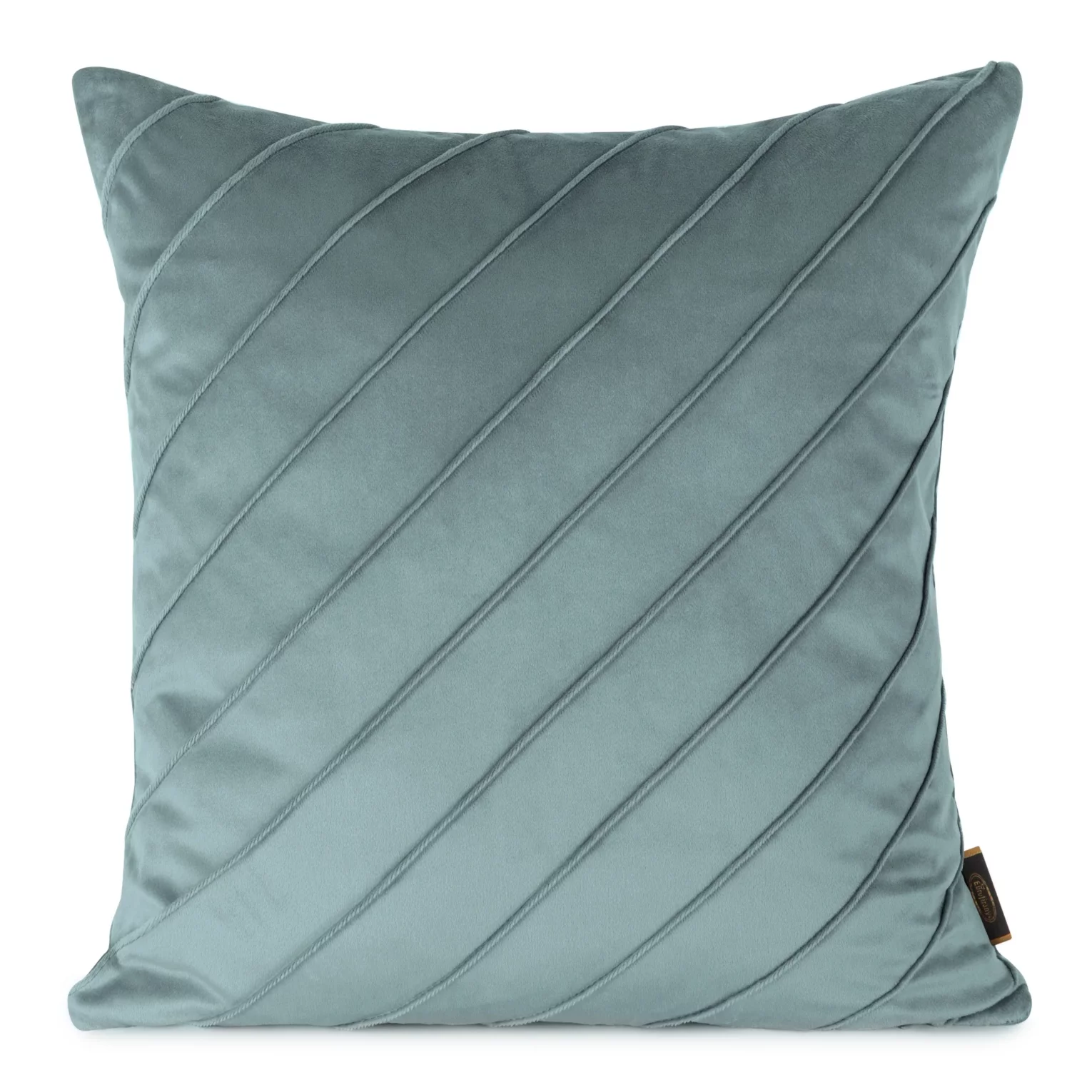 Poszewka na poduszkę 45x45 cm welwetowa niebieska z geometrycznym przeszywanym wzorem NALA Eurofirany Premium