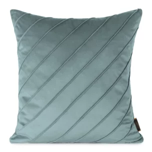 Poszewka na poduszkę 45x45 cm welwetowa niebieska z geometrycznym przeszywanym wzorem NALA Eurofirany Premium