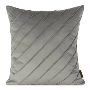 Poszewka na poduszkę 45x45 cm welwetowa srebrna z geometrycznym przeszywanym wzorem NALA Eurofirany Premium