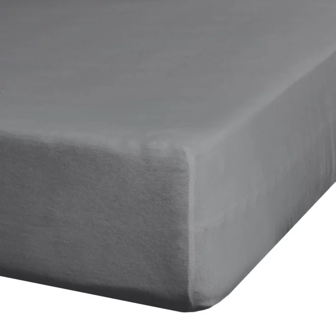 Prześcieradło jersey z gumką 120x200 cm z bawełny kolor stalowy 190 g/m2 Eurofirany Premium