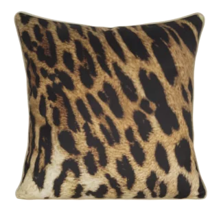 Poszewka na poduszkę 60x60 cm welwetowa czarno, brązowa z designerskim nadrukiem i wypustką na brzegach EVA 15 A Eva Minge