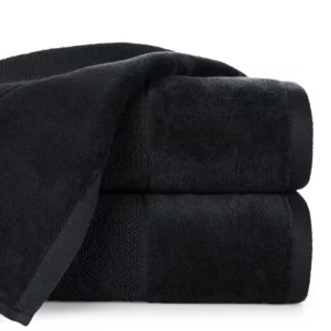 Ręcznik do rąk 30x50 cm bawełniany kolor czarny zdobiony welwetową bordiurą  500 g/m2 FERO