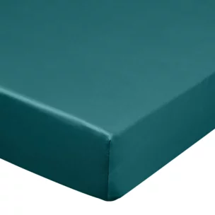 Prześcieradło z gumką 220x200 cm z satyny bawełnianej kolor turkusowy 125 g/m2 DINA Diva Line