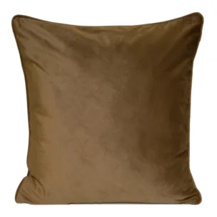 Poszewka na poduszkę 45x45 cm welwetowa kolor jasnobrązowy z wypustką na brzegach SIBEL PIERRE CARDIN