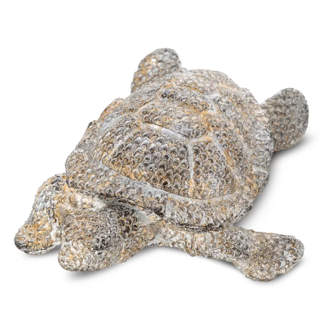 Figurka stalowa żółw o drobnym strukturalnym wzorze 15x12x6 cm BARY
