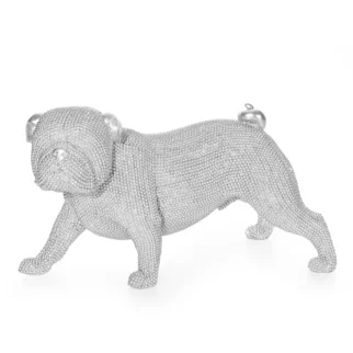 Figurka srebrna pies  o drobnym strukturalnym wzorze 28x14x17cm ELDO 1
