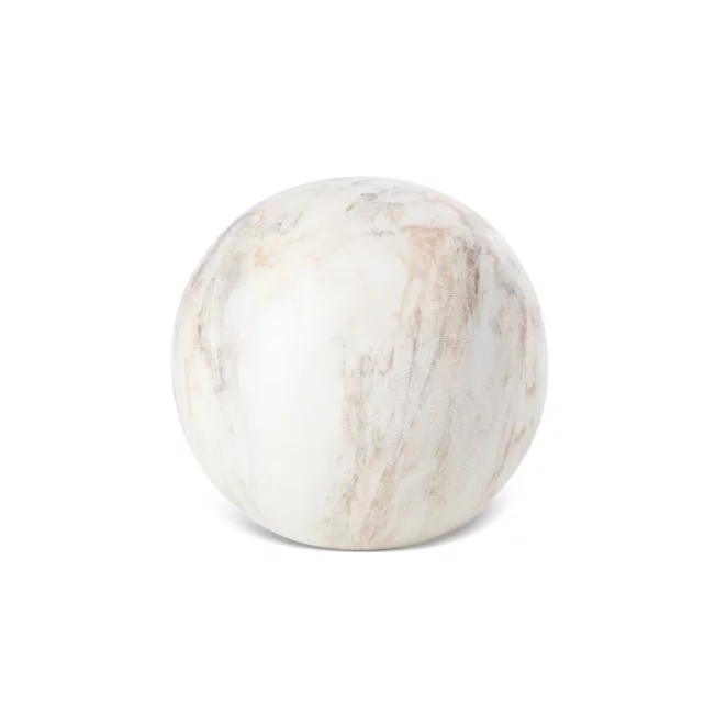 Kula ceramiczna biało-beżowa z efektem przecieranego drzewa średnica 9x9 cm  ASLI
