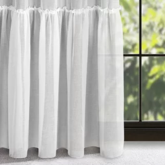 Firana biała z etaminy z jedną falbaną 300x250 cm taśma LENA 1