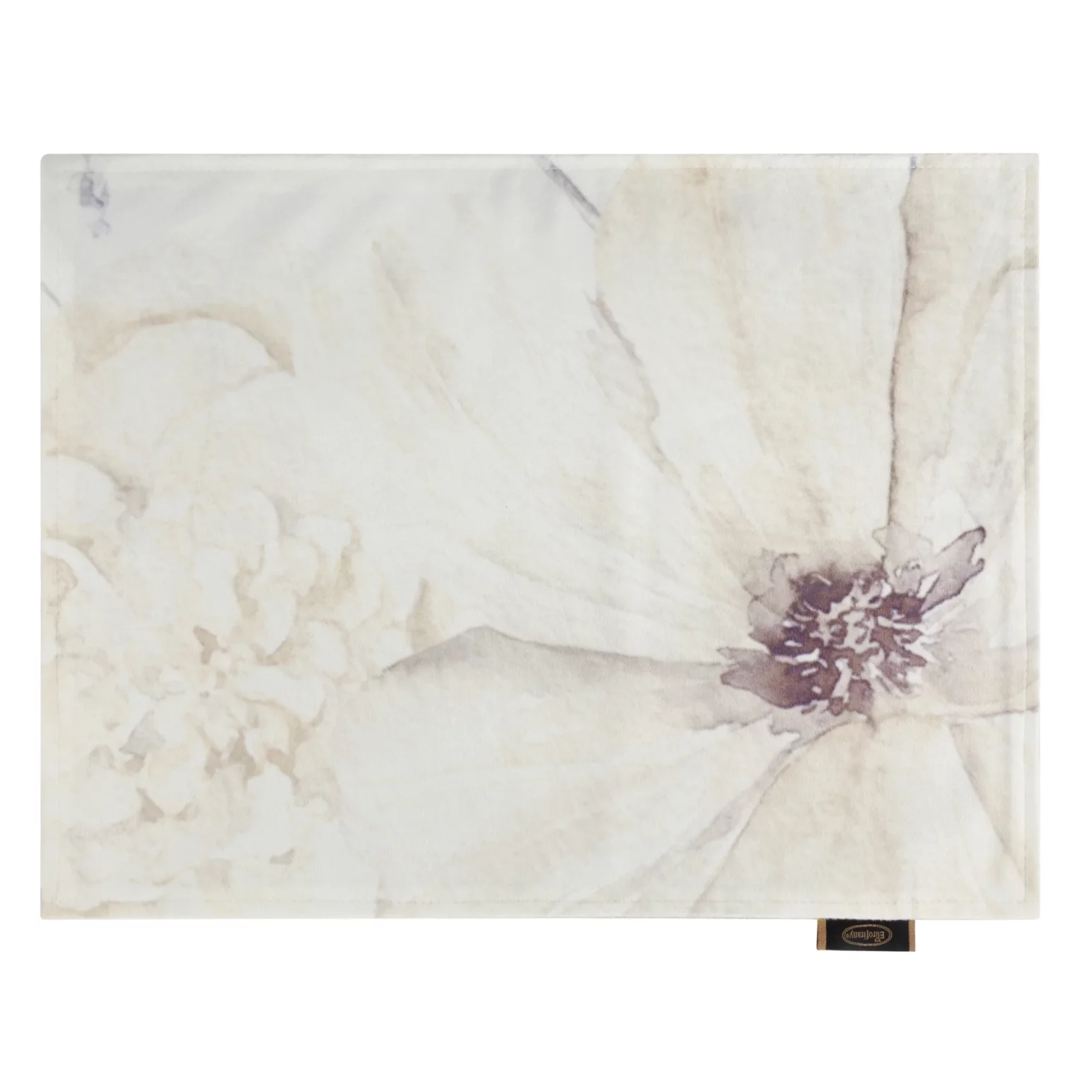 Komplet podkładek 4 szt 30x40 cm kremowo, beżowy dwustronnych, welwetowych VELVET 6 zdobionych kwiatami