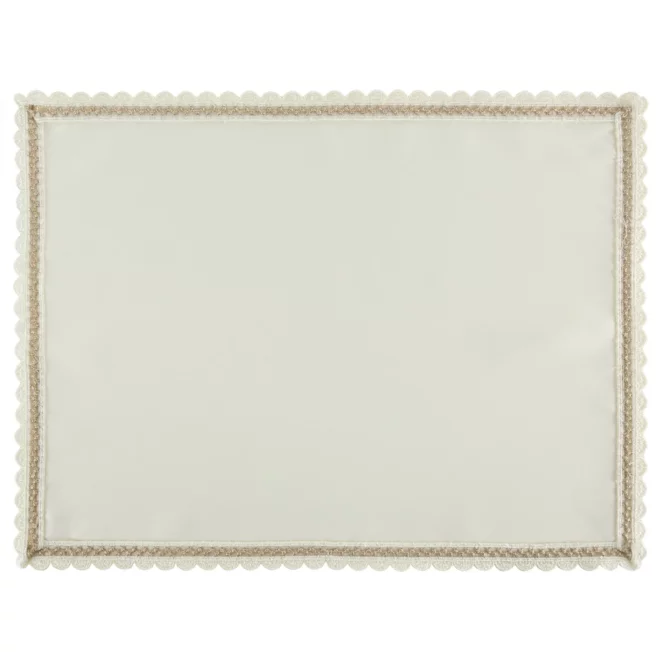 Komplet serwetek 4 szt 30x40 cm kremowy LACE z szampańskim haftowanym zdobieniem