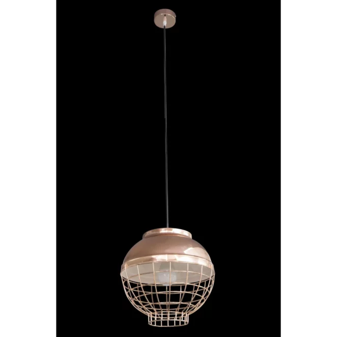 Lampa wisząca do pokoju miedziana z metalu nowoczesny, oryginalny design 30x12 cm LUCY