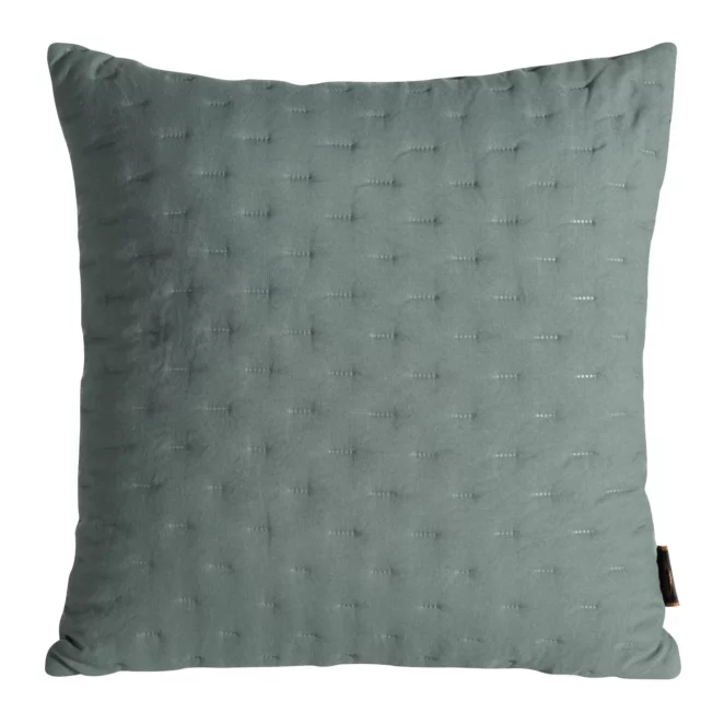 Poszewka na poduszkę 45x45 cm ciemnomiętowa z matowej tkaniny pikowana w drobny wzorek techniką hot press LIBI