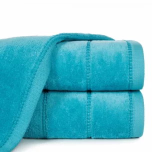 Ręcznik do rąk 30x50 cm bawełniany kolor turkusowy z welwetową bordiurą 500 g/m2 MARI