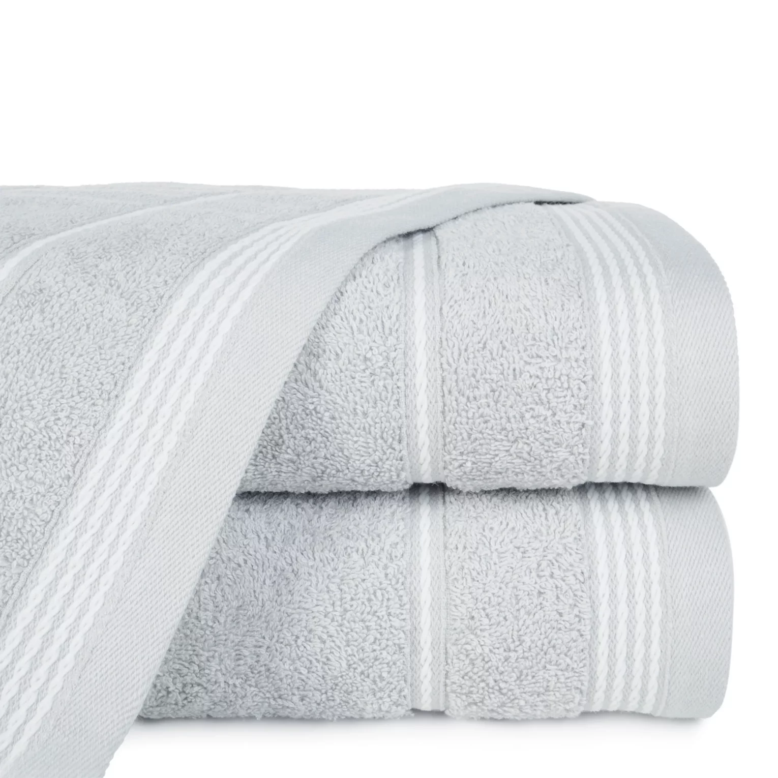Ręcznik do rąk 30x50 cm bawełniany kolor srebrny ze stębnowaną bordiurą 500 g/m2 MIRA