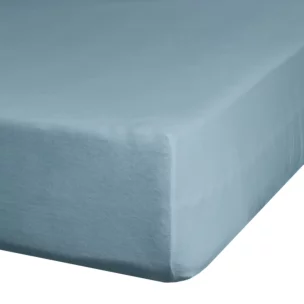 Prześcieradło jersey z gumką 160x200 cm z bawełny kolor niebieski 125 g/m2 Design 91