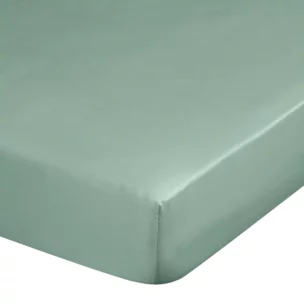 Prześcieradło gładkie z gumką 220x200 cm z satyny bawełnianej kolor miętowy 125 g/m2 NOVA 3