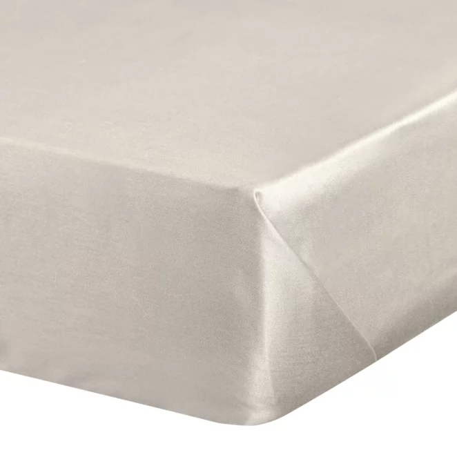 Prześcieradło gładkie bez gumki 220x210 cm z satyny bawełnianej kolor beżowy 125 g/m2 NOVA