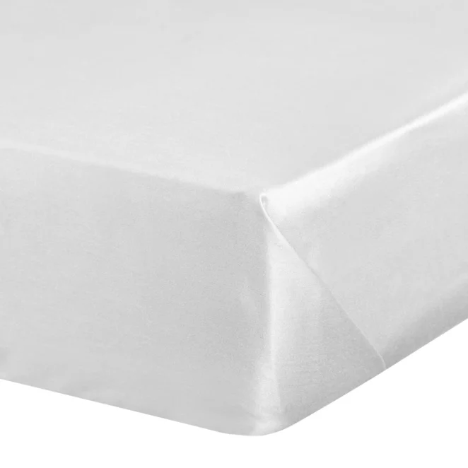 Prześcieradło gładkie bez gumki 220x210 cm z satyny bawełnianej kolor biały 125 g/m2 NOVA