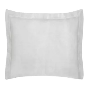 Poszewka na poduszkę 70x80 cm bawełniana jasnoszara z satynowym połyskiem i ozdobną kantą NOVA COLOUR
