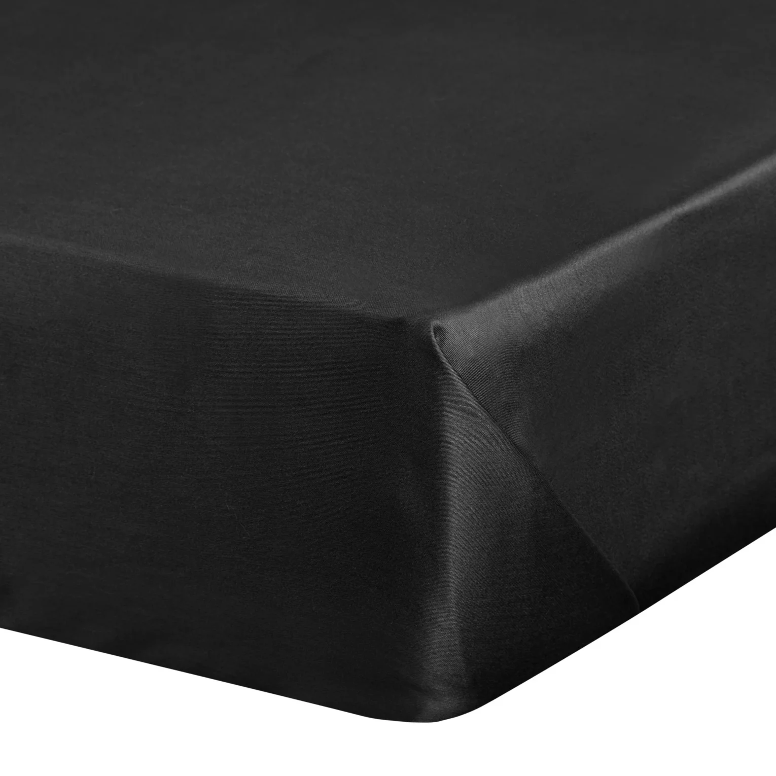 Prześcieradło gładkie bez gumki 220x210 cm z satyny bawełnianej kolor czarny 125 g/m2 NOVA