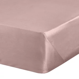 Prześcieradło gładkie bez gumki 180x210 cm z satyny bawełnianej kolor pudrowy róż 125 g/m2 NOVA