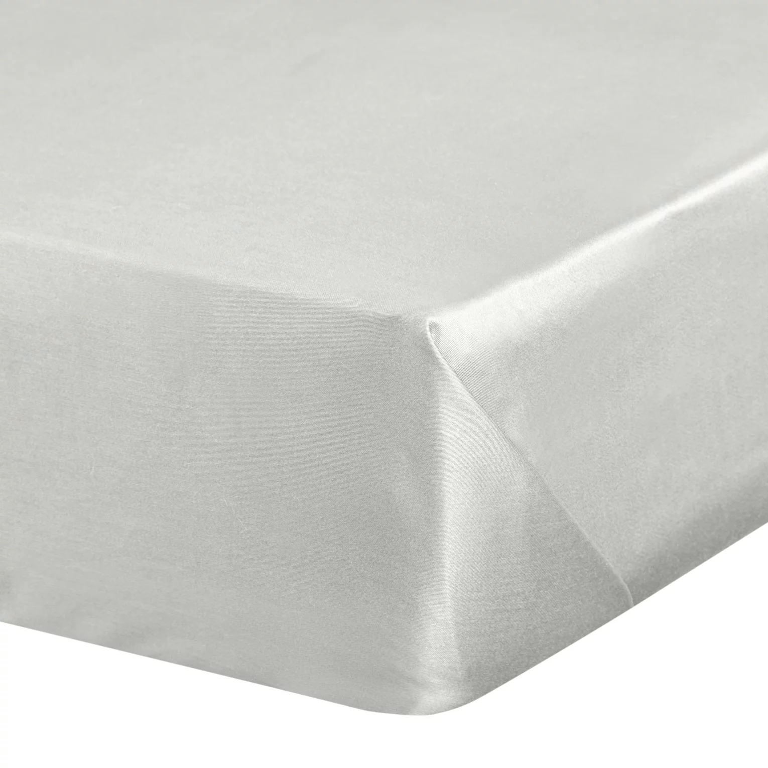 Prześcieradło gładkie bez gumki 180x210 cm z satyny bawełnianej kolor jasnoszary 125 g/m2 NOVA