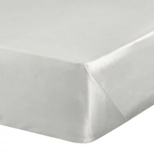 Prześcieradło gładkie bez gumki 180x210 cm z satyny bawełnianej kolor jasnoszary 125 g/m2 NOVA