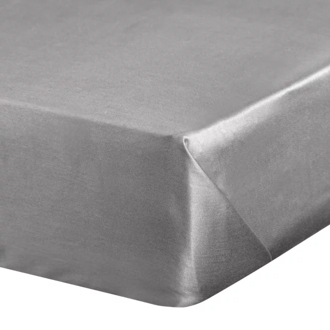 Prześcieradło gładkie bez gumki 180x210 cm z satyny bawełnianej kolor stalowy 125 g/m2 NOVA