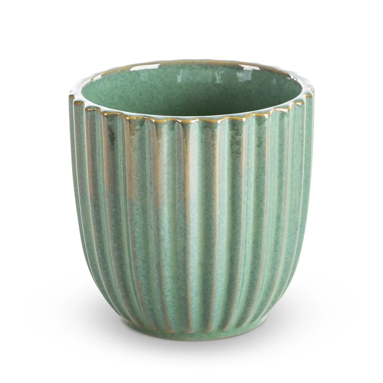 Osłonka ceramiczna na donicę ARINA ze żłobieniami