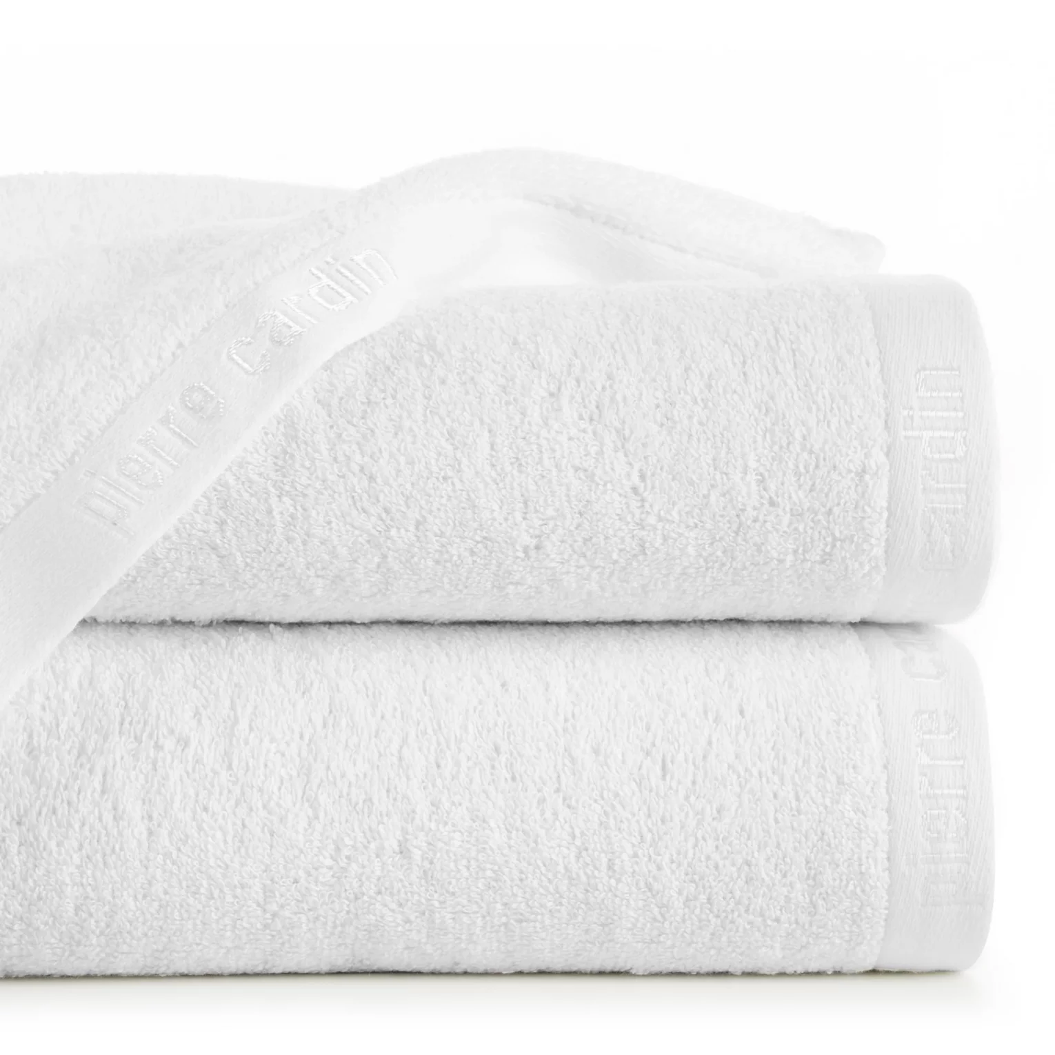 Ręcznik kąpielowy 50x90 cm bawełniany kolor biały z żakardową bordiurą 430 g/m2 EVI Pierre Cardin