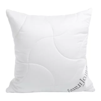 Poduszka 40 x 40 cm biała z wypełnieniem z lekkich kulek z włókna poliestrowego PLATINUM