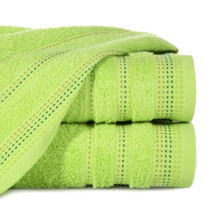 Ręcznik do rąk 30x50 cm bawełniany kolor jasnozielony z ozdobnym stebnowaniem 500 g/m2 POLA