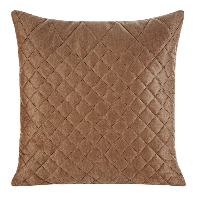 Poszewka na poduszkę 40x40 cm welwetowa ceglasta pikowana metodą hot press w geometryczny wzór LUIZ 3 DESIGN 91
