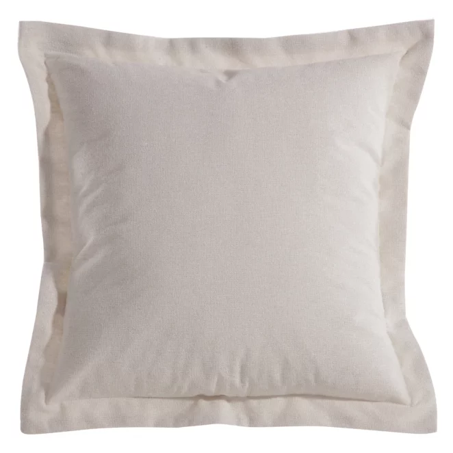 Poszewka na poduszkę 40x40 cm kolor naturalny z dzianiny z dekoracyjną kantą LIDIA