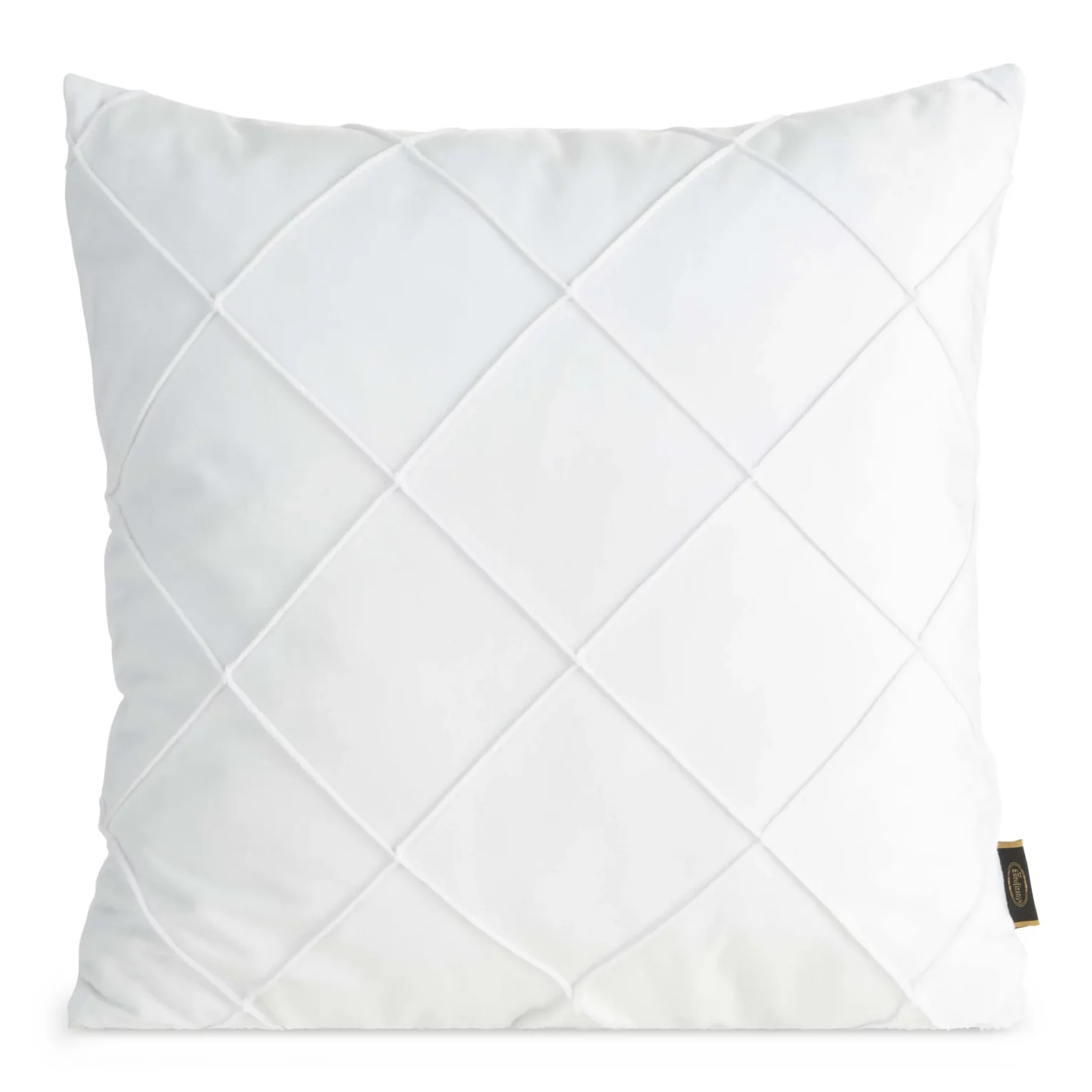 Poszewka na poduszkę 45x45 cm welwetowa biała z geometrycznym przeszywanym wzorem NALA Eurofirany Premium