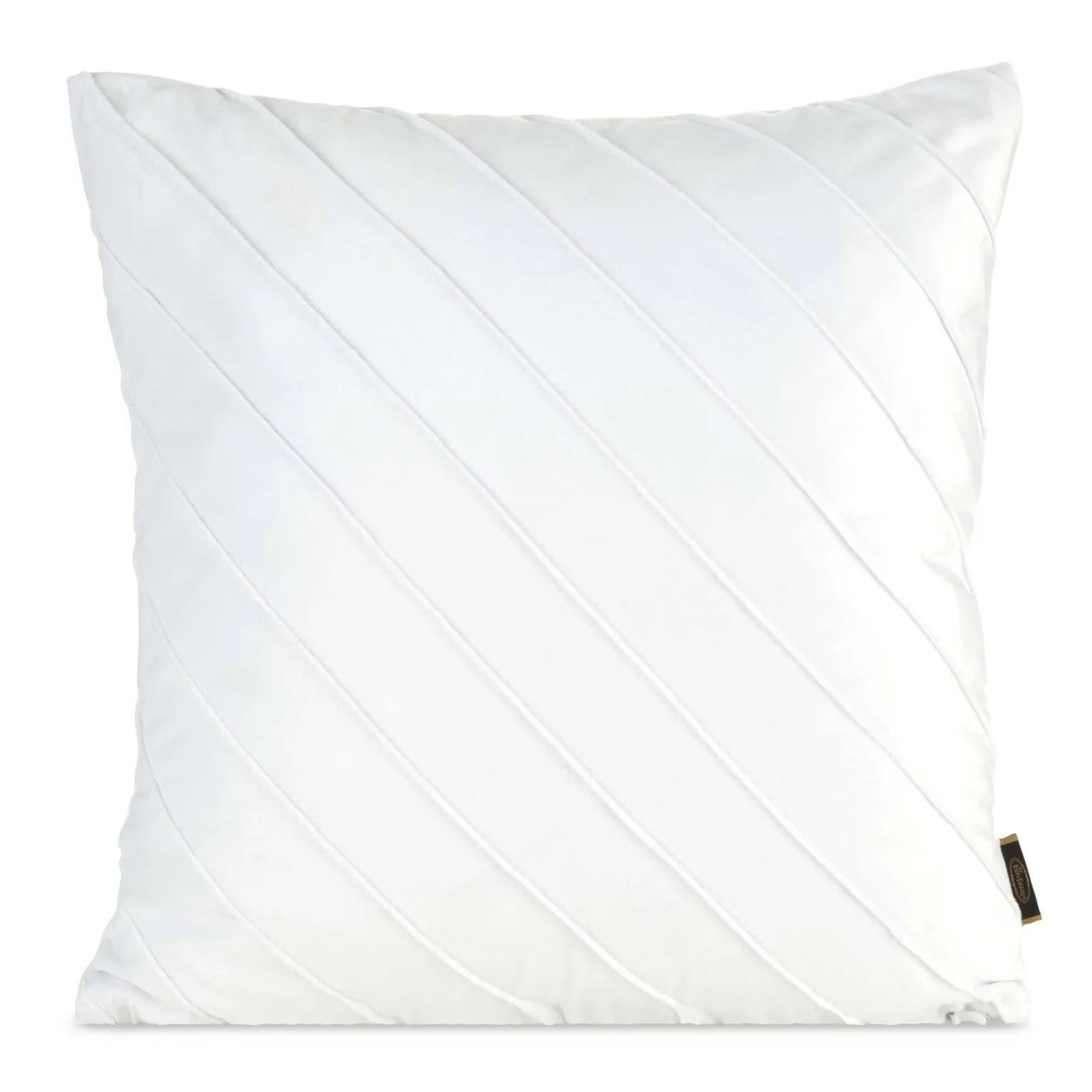 Poszewka na poduszkę 45x45 cm welwetowa biała z geometrycznym przeszywanym wzorem NALA Eurofirany Premium