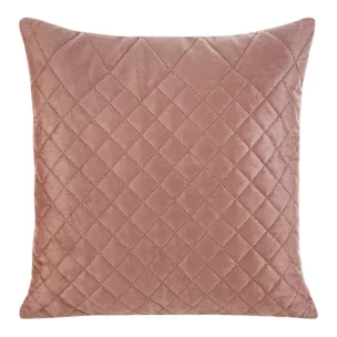 Poszewka na poduszkę 40x40 cm welwetowa różowa pikowana metodą hot press w geometryczny wzór LUIZ 3 DESIGN 91