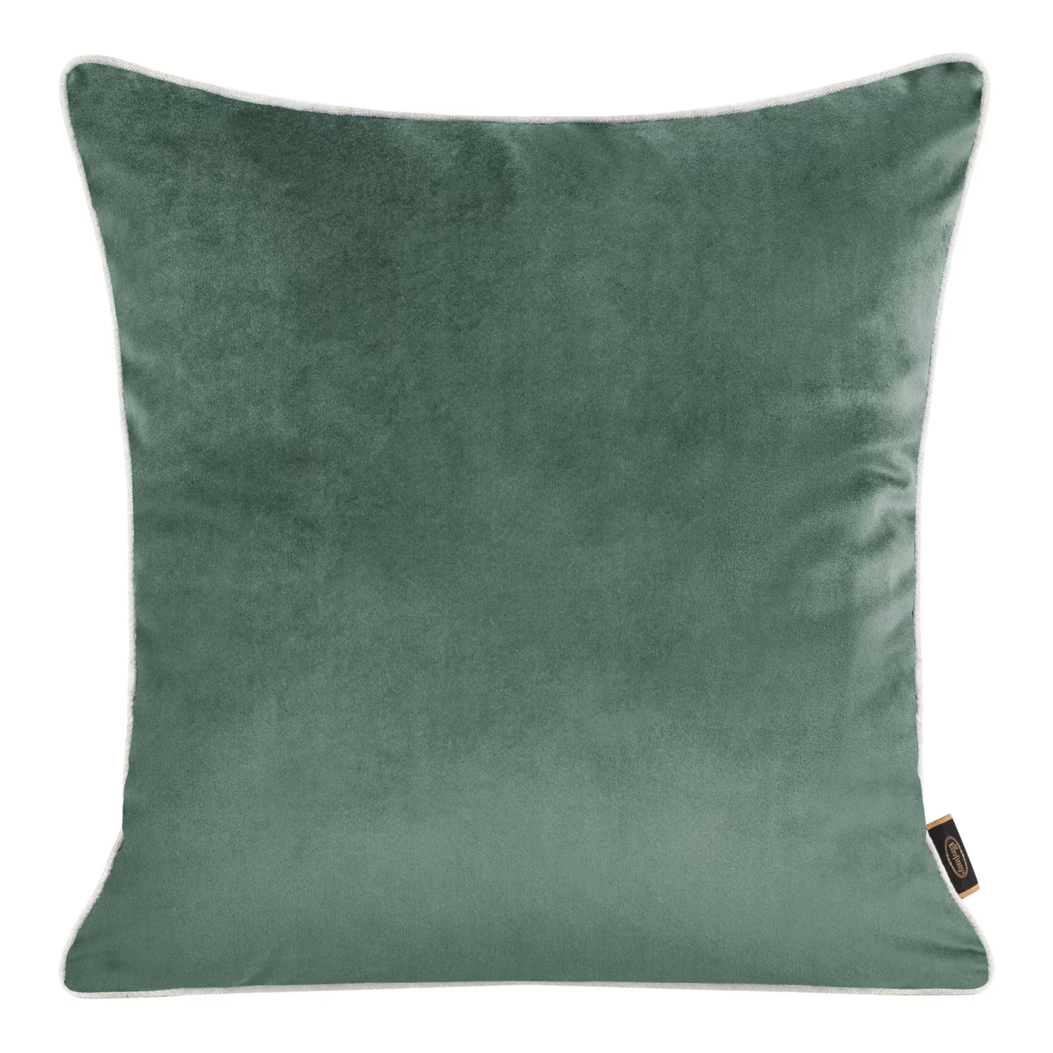 Poszewka na poduszkę 45x45 cm welwetowa kolor ciemnomiętowy, jasnoszary, dwustronna z wypustką na brzegach VELVET 57 Eurofirany Premium