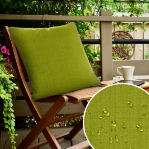 Poszewka na poduszkę 45x45 cm z gładkiej tkaniny wodoodpornej jasnozielona idealna do ogrodu i na taras GARDEN 3