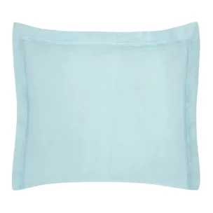Poszewka na poduszkę 70x80 cm bawełniana błękitna z satynowym połyskiem i ozdobną kantą NOVA COLOUR