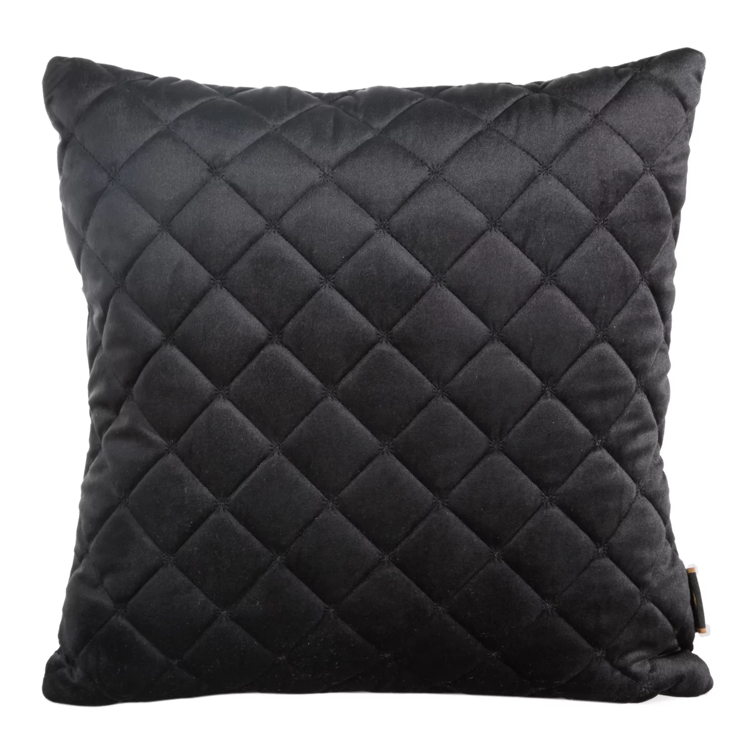 Poszewka na poduszkę 45x45 cm welwetowa czarna pikowana metodą tradycyjnego szycia RIA 1 Eurofirany Premium