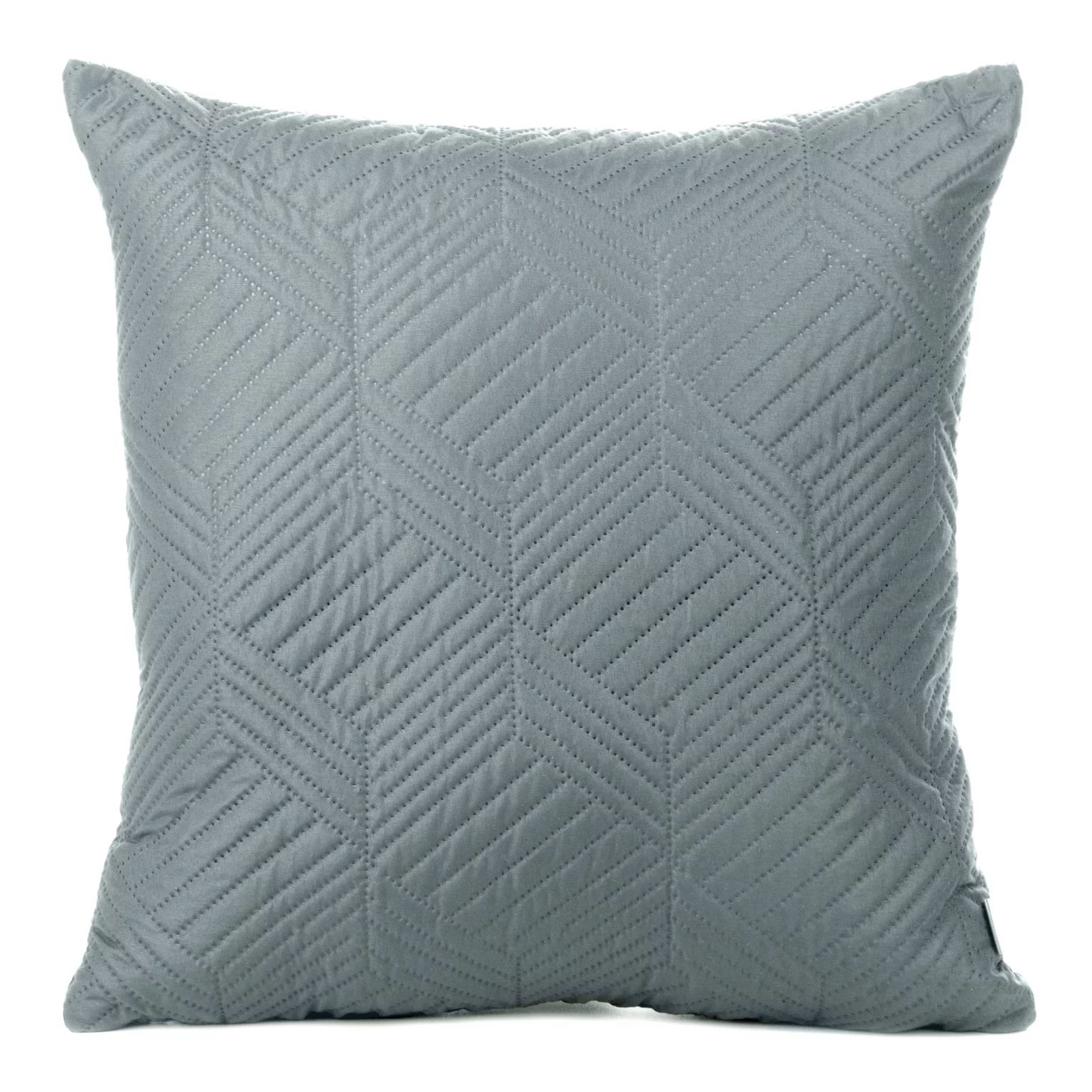 Poszewka na poduszkę 40x40 cm grafitowa z geometrycznym wzorem pikowana techniką hot press BONI DESIGN 91