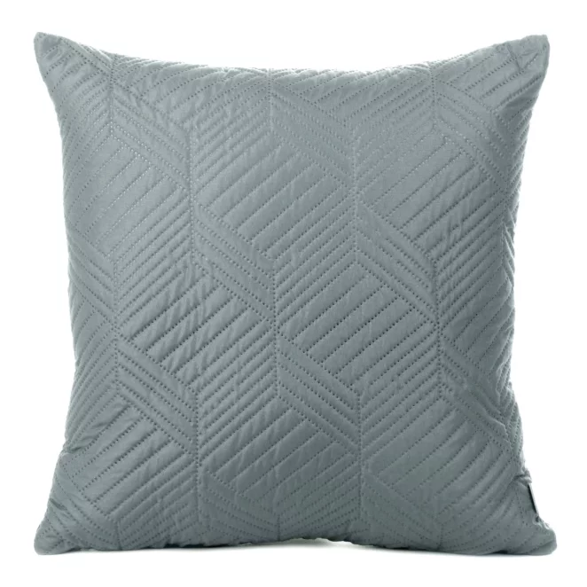 Poszewka na poduszkę 40x40 cm grafitowa z geometrycznym wzorem pikowana techniką hot press BONI DESIGN 91