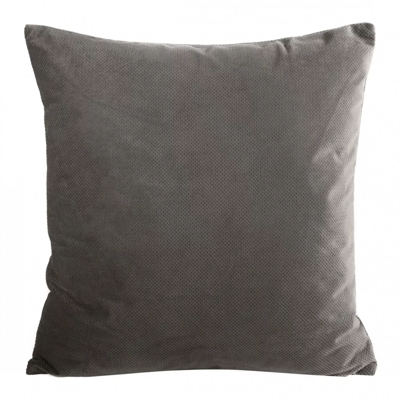 Poszewka na poduszkę 45x45 cm welwetowa kolor popielaty z drobnym strukturalnym wzorem MILO