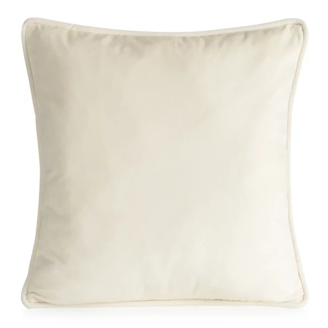 Poszewka na poduszkę 45x45 cm welwetowa, kremowa z ozdobną wypustką VELVET 147 Eurofirany Premium