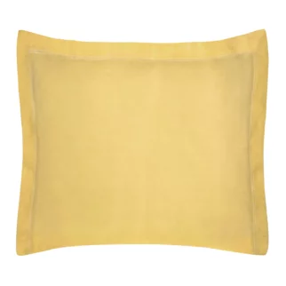 Poszewka na poduszkę 70x80 cm bawełniana musztardowa z satynowym połyskiem i ozdobną kantą NOVA COLOUR